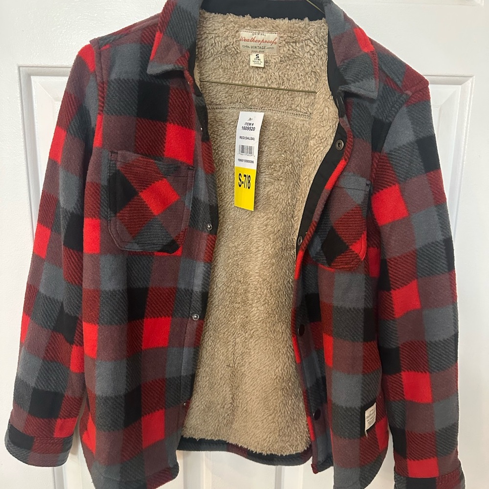 Kids Red and Black Plaid Jacket / Shacket